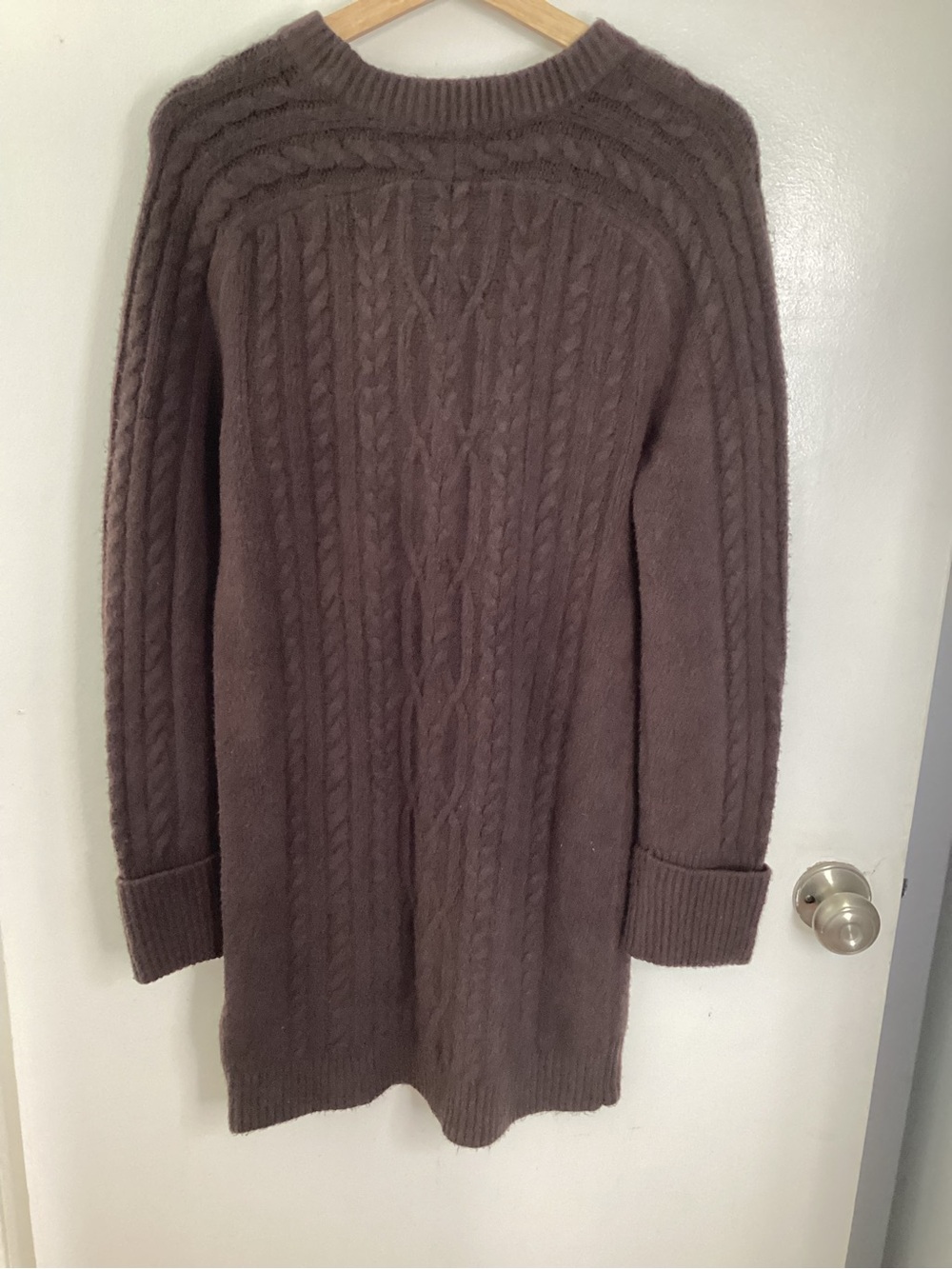 Abercrombie & Fitch Brown Cable Knit Crewneck Oversized Sweater S-L